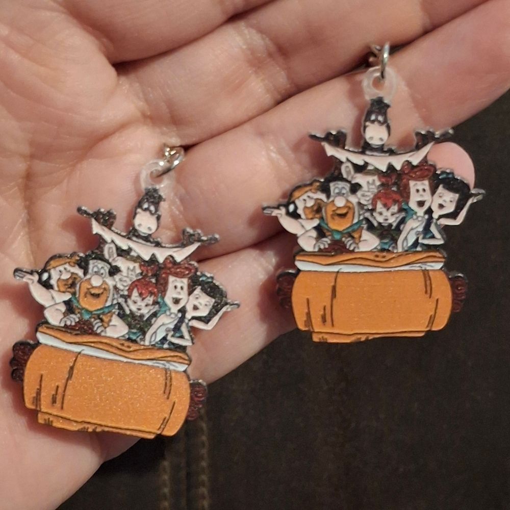 Flintstones Resin Earrings